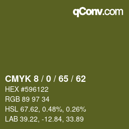 カラーコード: CMYK 8 / 0 / 65 / 62 | qconv.com