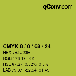 Color code: CMYK 8 / 0 / 68 / 24 | qconv.com