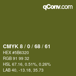 カラーコード: CMYK 8 / 0 / 68 / 61 | qconv.com
