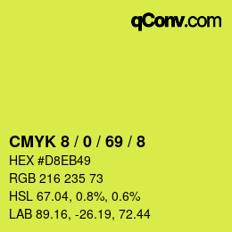 颜色代码: CMYK 8 / 0 / 69 / 8 | qconv.com