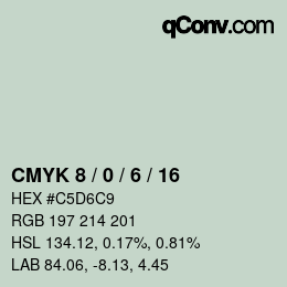 Color code: CMYK 8 / 0 / 6 / 16 | qconv.com