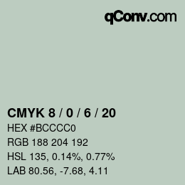 Color code: CMYK 8 / 0 / 6 / 20 | qconv.com