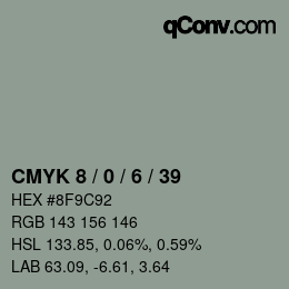 Color code: CMYK 8 / 0 / 6 / 39 | qconv.com