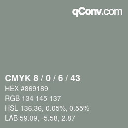 Color code: CMYK 8 / 0 / 6 / 43 | qconv.com