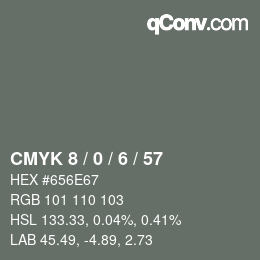 Color code: CMYK 8 / 0 / 6 / 57 | qconv.com