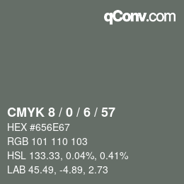 カラーコード: CMYK 8 / 0 / 6 / 57 | qconv.com
