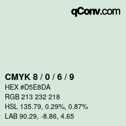 カラーコード: CMYK 8 / 0 / 6 / 9 | qconv.com