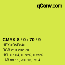 颜色代码: CMYK 8 / 0 / 70 / 9 | qconv.com