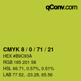 颜色代码: CMYK 8 / 0 / 71 / 21 | qconv.com
