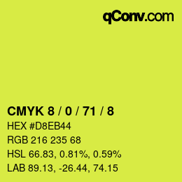 Color code: CMYK 8 / 0 / 71 / 8 | qconv.com