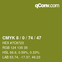 Color code: CMYK 8 / 0 / 74 / 47 | qconv.com