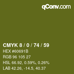 Código de color: CMYK 8 / 0 / 74 / 59 | qconv.com