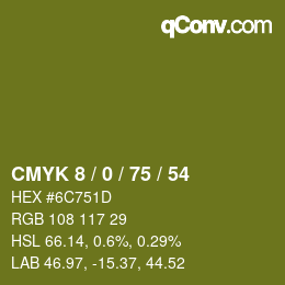 Color code: CMYK 8 / 0 / 75 / 54 | qconv.com