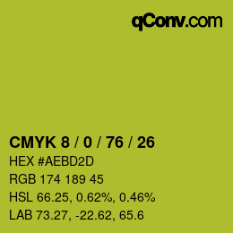 Color code: CMYK 8 / 0 / 76 / 26 | qconv.com