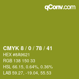 Farbcode: CMYK 8 / 0 / 78 / 41 | qconv.com