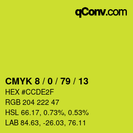 Color code: CMYK 8 / 0 / 79 / 13 | qconv.com