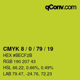 Color code: CMYK 8 / 0 / 79 / 19 | qconv.com
