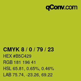 カラーコード: CMYK 8 / 0 / 79 / 23 | qconv.com