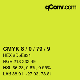 颜色代码: CMYK 8 / 0 / 79 / 9 | qconv.com
