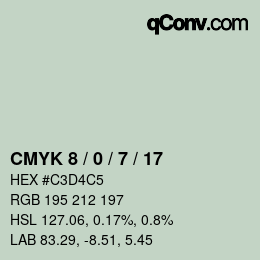 颜色代码: CMYK 8 / 0 / 7 / 17 | qconv.com