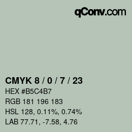 颜色代码: CMYK 8 / 0 / 7 / 23 | qconv.com