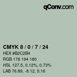 颜色代码: CMYK 8 / 0 / 7 / 24 | qconv.com