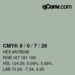 カラーコード: CMYK 8 / 0 / 7 / 29 | qconv.com