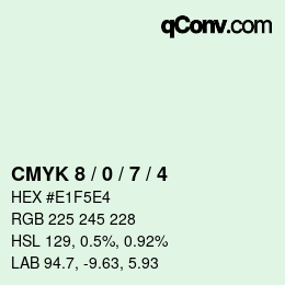 Color code: CMYK 8 / 0 / 7 / 4 | qconv.com