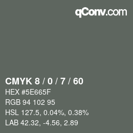 颜色代码: CMYK 8 / 0 / 7 / 60 | qconv.com
