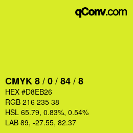 Color code: CMYK 8 / 0 / 84 / 8 | qconv.com