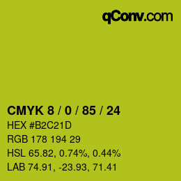 Color code: CMYK 8 / 0 / 85 / 24 | qconv.com