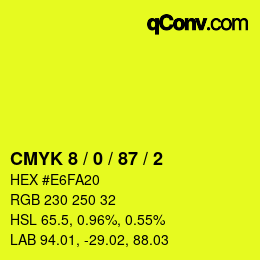 Color code: CMYK 8 / 0 / 87 / 2 | qconv.com