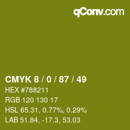 Color code: CMYK 8 / 0 / 87 / 49 | qconv.com