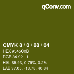 カラーコード: CMYK 8 / 0 / 88 / 64 | qconv.com