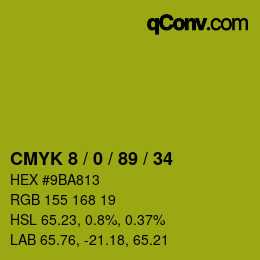 Color code: CMYK 8 / 0 / 89 / 34 | qconv.com