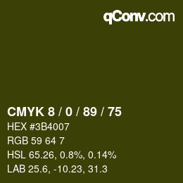 カラーコード: CMYK 8 / 0 / 89 / 75 | qconv.com