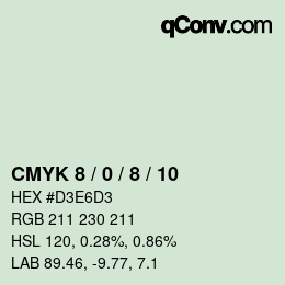 カラーコード: CMYK 8 / 0 / 8 / 10 | qconv.com