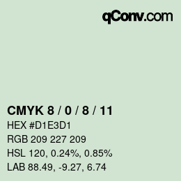 カラーコード: CMYK 8 / 0 / 8 / 11 | qconv.com