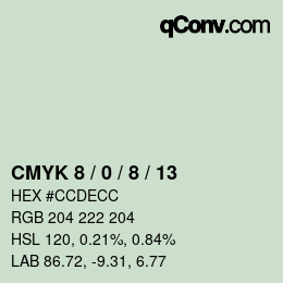 颜色代码: CMYK 8 / 0 / 8 / 13 | qconv.com
