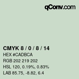 颜色代码: CMYK 8 / 0 / 8 / 14 | qconv.com