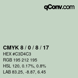 Color code: CMYK 8 / 0 / 8 / 17 | qconv.com