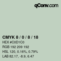 颜色代码: CMYK 8 / 0 / 8 / 18 | qconv.com
