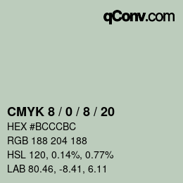 カラーコード: CMYK 8 / 0 / 8 / 20 | qconv.com