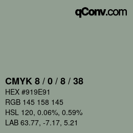 颜色代码: CMYK 8 / 0 / 8 / 38 | qconv.com