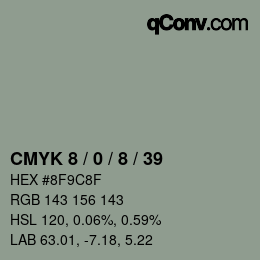 カラーコード: CMYK 8 / 0 / 8 / 39 | qconv.com