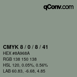Color code: CMYK 8 / 0 / 8 / 41 | qconv.com