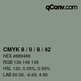 カラーコード: CMYK 8 / 0 / 8 / 42 | qconv.com