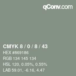 Color code: CMYK 8 / 0 / 8 / 43 | qconv.com