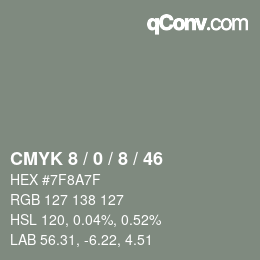 颜色代码: CMYK 8 / 0 / 8 / 46 | qconv.com