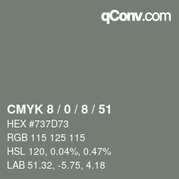 カラーコード: CMYK 8 / 0 / 8 / 51 | qconv.com